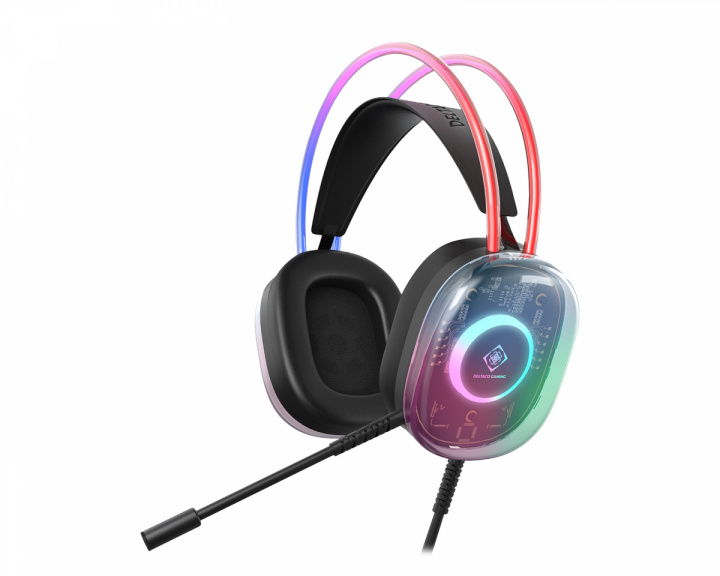 Deltaco Gaming DH230 Semi-transparant RGB Gaming Headset - Sort