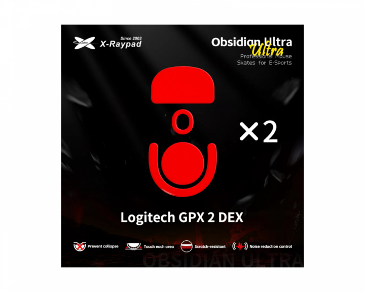 X-raypad Obsidian Ultra Skates til Logitech G Pro X 2 DEX