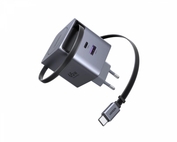 UGREEN 65W GaN Hurtigoplader med Udtrækkelig Kabel