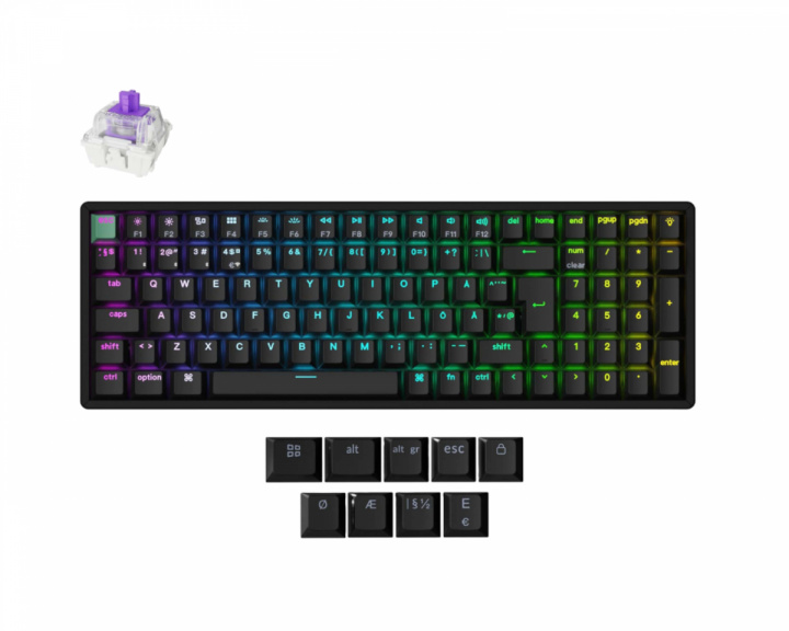  K4 HE QMK Tastatur [Gateron 2.0 Purple Magnetic Switch] - Sort
