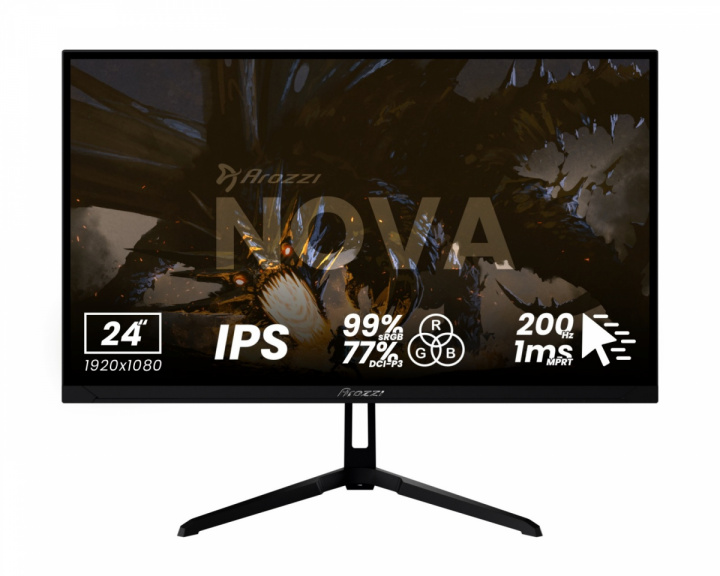 Arozzi Nova 24“ IPS 1920x1080 200Hz Gaming Monitor - Sort