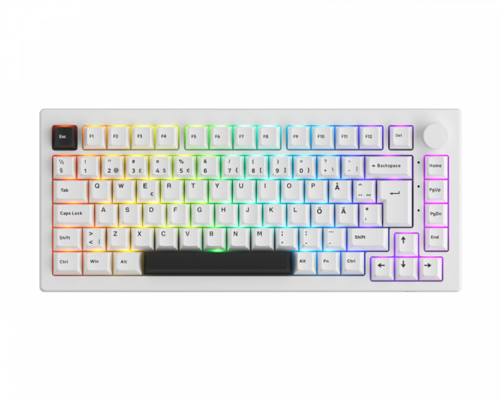 Akko 5075B Plus-S Black on White Trådløst Tastatur - Hvid [V3 Lavender Purple Pro]