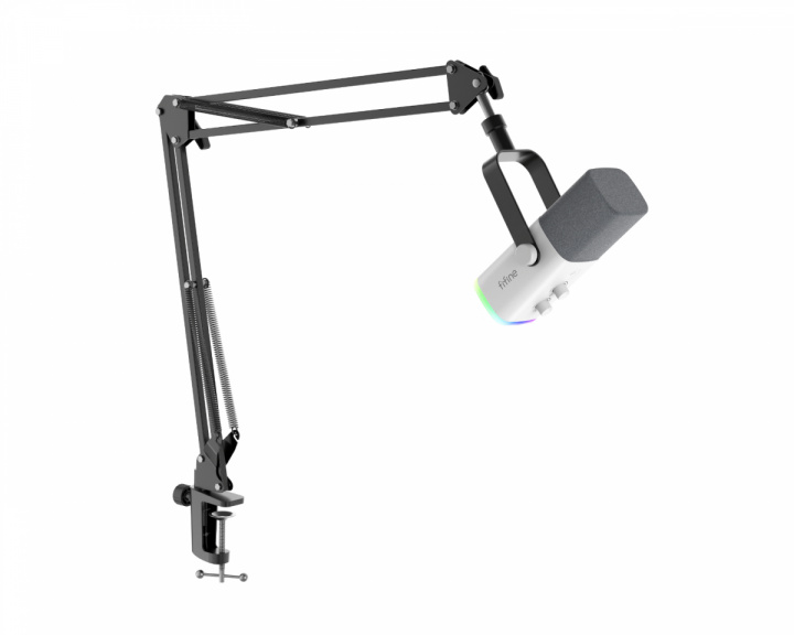  AM8T USB/XLR Dynamisk Mikrofon og Boom Arm - Hvid
