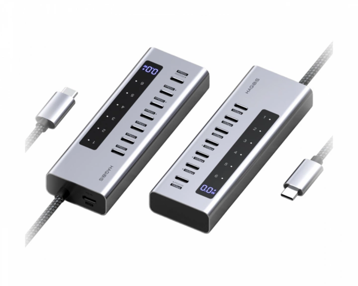 Hagibis 6-Port USB-C Hub 10Gbps LED-display
