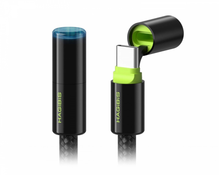  USB-C 240W Hurtigopladningskabel 1.2m - Sort/Grøn