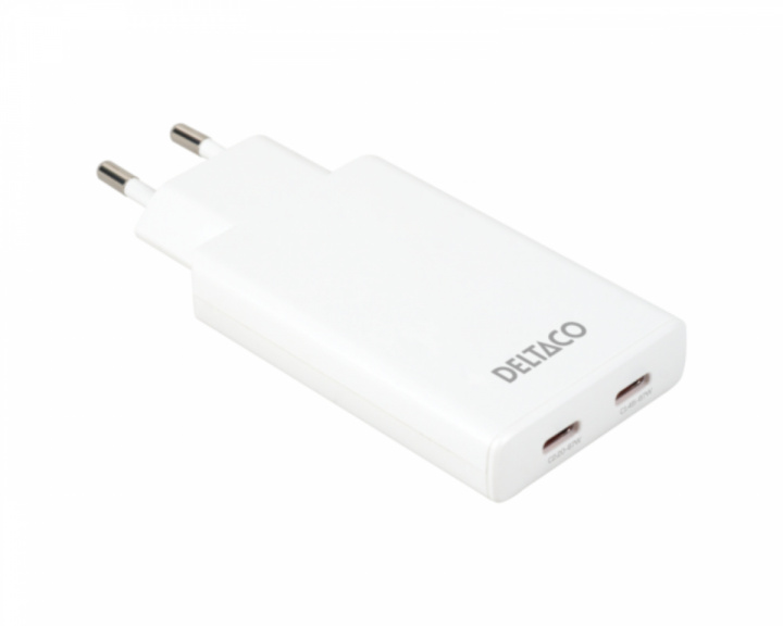  67W 2x USB-C Vægoplader - Slim Hvid