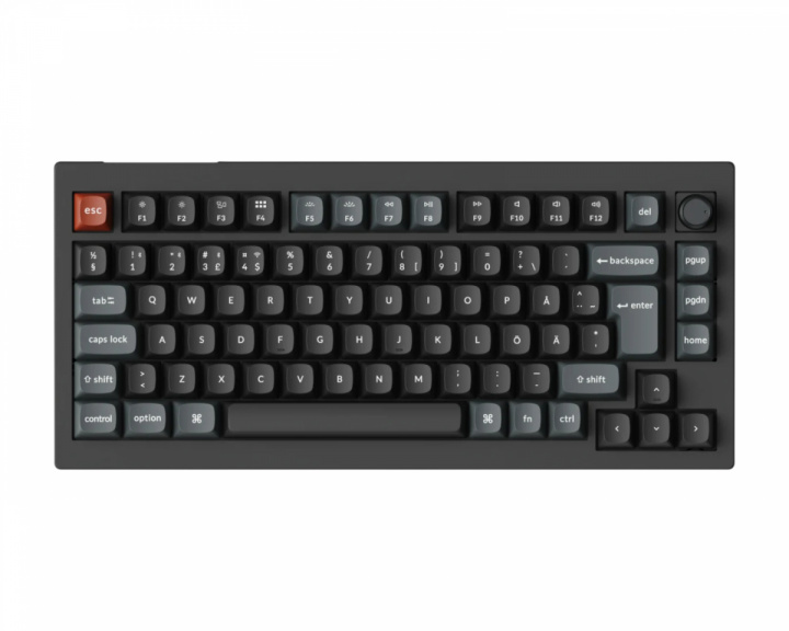 Keychron V1 Ultra 8K Hotswap Knob Trådløst ISO Tastatur - Sort [Silk POM Brown]