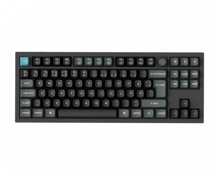Keychron Q3 Ultra 8K Hotswap Knob Trådløst ISO Tastatur - Sort [Silk POM Red]