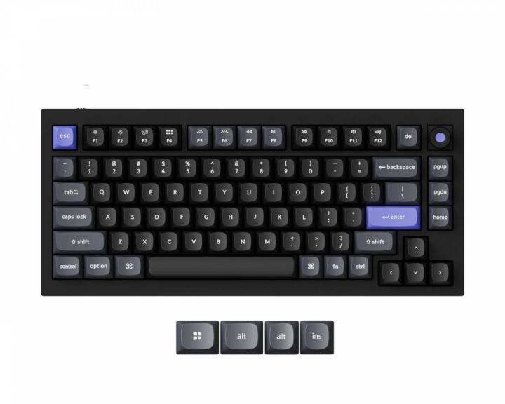 Keychron Q1 HE 8K Hotswap Knob ISO Tastatur - Sort [Lime Magnetic Switch]