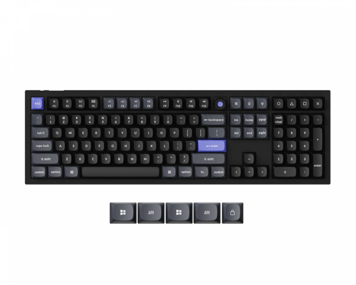  Q6 HE 8K Hotswap Knob ISO Tastatur - Sort [Lime Magnetic Switch]