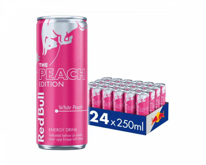  24x Energidrik, 250 ml, White Peach (Hvid Fersken)