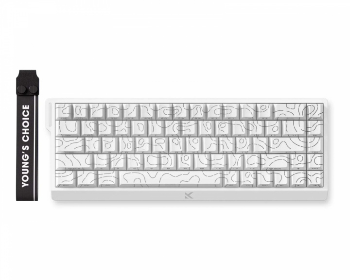  Ace 68 E-Sport ANSI Tastatur - Hvid Topografisk [Ice Rhino Magnetic]