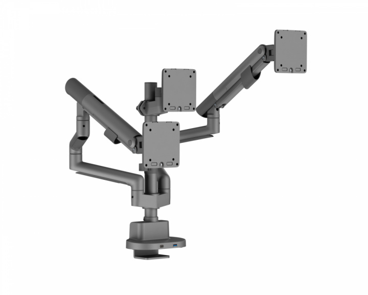  Monitorarm med USB-A & USB-C Porte - 3 Skærmar - 17-27
