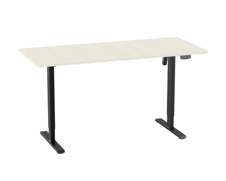  Højdejusterbart Hæve-sænkebord (1600X700) - Sort /Eg bordplade