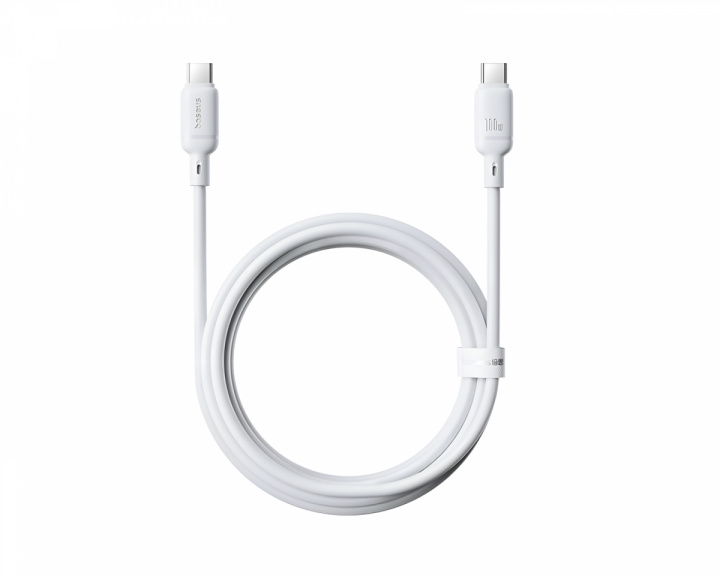  Silky Series Hurtigopladning Kabel Type-C til Type-C 100W - 2m - Hvid