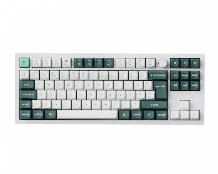  Q3 HE 80% Knob QMK Trådløst Tastatur [Gateron Purple Magnetic] - Shell White