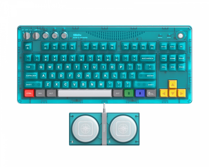  Retro Mechanical Keyboard - Trådløst Tastatur ANSI - Clear Blue