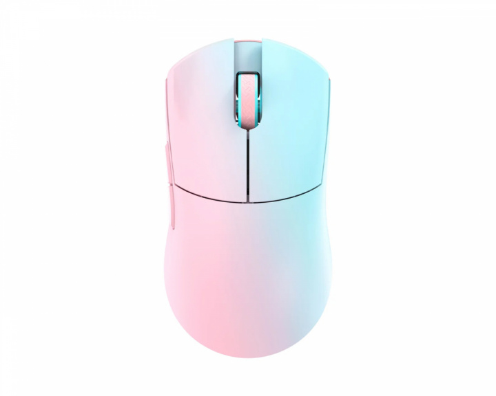  Huan Stainless Magnesium Alloy Trådløs Gamingmus - Blå/Pink