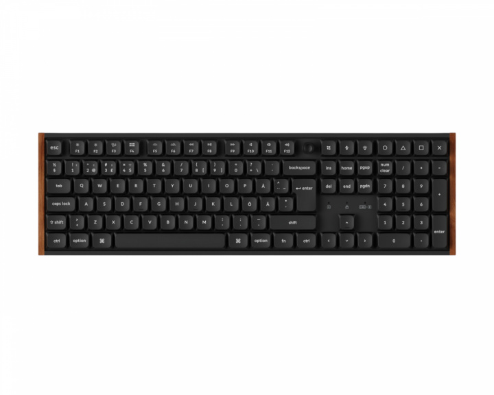  K5 Ultra Low-Profile 100% 8K Trådløst Tastatur - Wood Black [Keychron Milk POM Red]