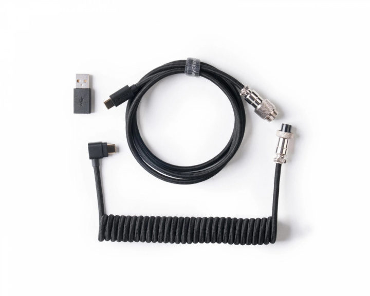  Coiled Aviator Kabel Angled 8K - Sort