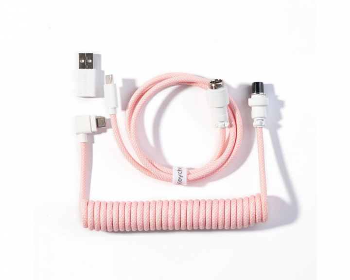  Coiled Aviator Kabel Angled 8K - Lyserød