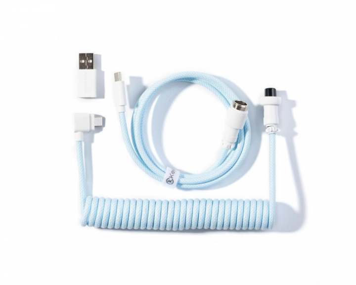  Coiled Aviator Kabel Angled 8K - Lyseblå