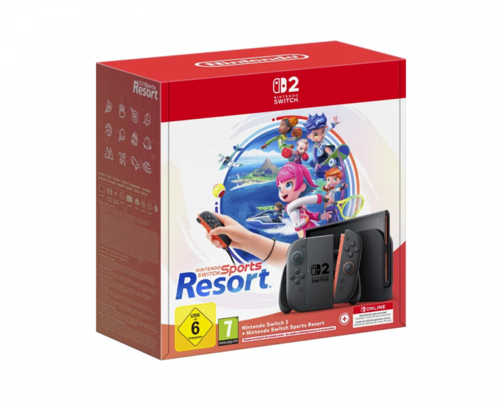  Switch 2 Spilkonsol - Switch Sports Resort + 3 mdr NSO Bundle