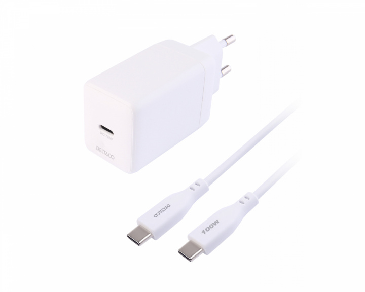  USB-C GaN vægoplader 70 W - 1,8 m - Hvid