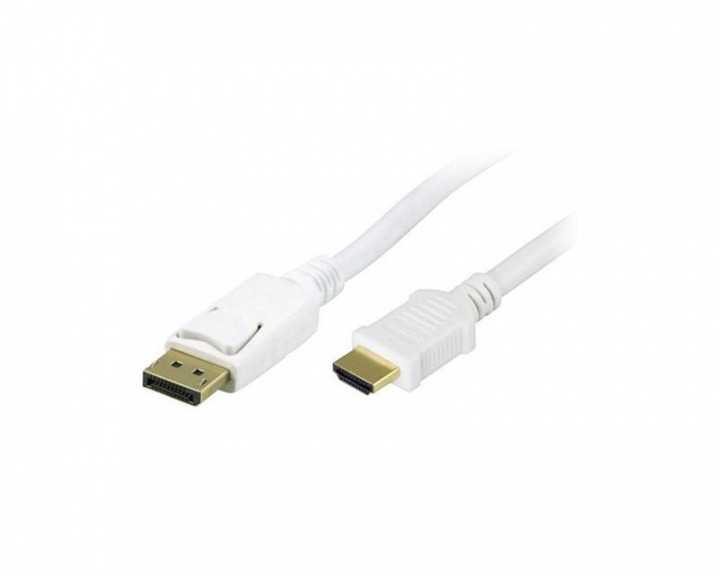 Deltaco DisplayPort til HDMI 2m Hvid