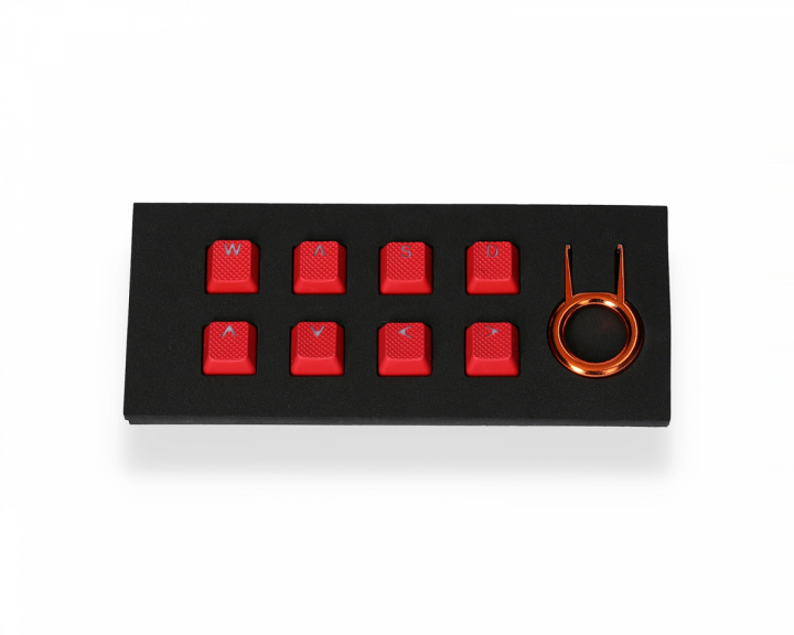 Tai-Hao 8-Key Gummi Double-shot Baggrundsbelyst Keycap-set - Rød