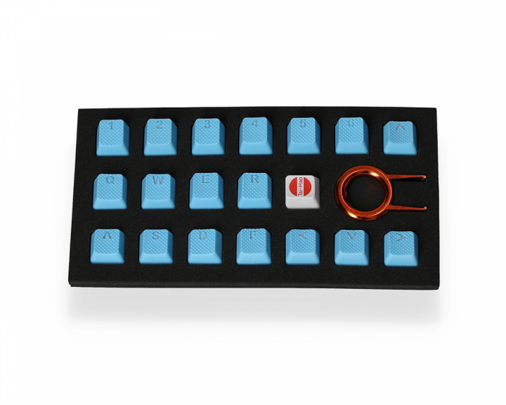 Tai-Hao 18-Key Gummi Double-shot Baggrundsbelyst Keycap-set - Neonblå