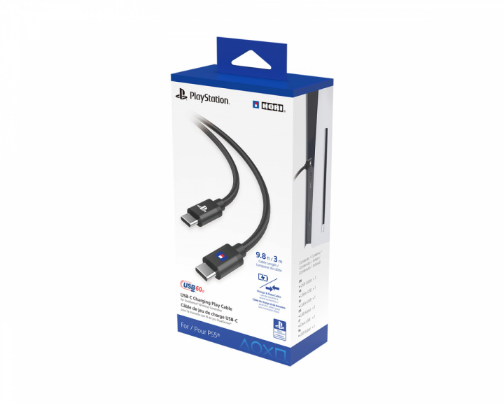 Hori USB Charging Play Cable PlayStation 5 - USB-C til USB-C Oplader DualSense - 3m (DEMO)