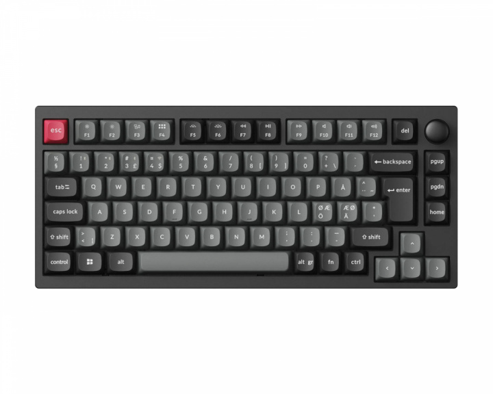Lemokey P1 Pro QMK 75% RGB ISO Tastatur [K Super Brown] - Carbon Black (DEMO)