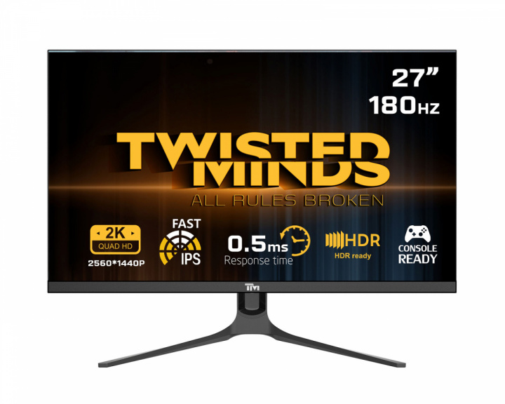 Twisted Minds Blaze Series 27” QHD, 180Hz, Fast IPS, 0.5ms, HDR400 Gamingskærm (DEMO)