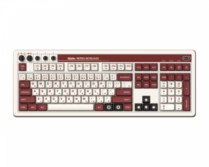 8Bitdo Retro 108 Mechanical Keyboard - Trådløst Tastatur ANSI - Fami Edition (DEMO)