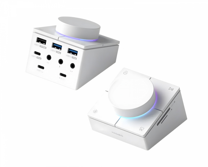 Hagibis USB-C-hub med Drejeknap og Genvejsknapper - Hvid (DEMO)