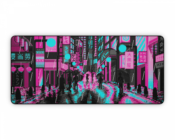 Hystar Retro Tokyo Pink & Teal XXXL Musemåtte (DEMO)