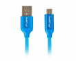 USB 2.0 Kabel Premium MICRO-B til USB 1 Meter QC 3.0 Blå