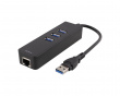 USB-C til 4x USB 3.0 Type-A og 1x LAN Gigabit Ethernet port