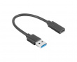 USB-C 3.1 (hun) til USB-A (han) 15cm Adapter