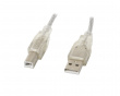 USB-A til USB-B 2.0 Kabel Gennemsigtig (3 Meter)