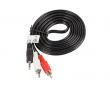 lydkabel 3.5mm til 2xRCA (2 Meter) Sort