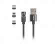 3in1 Premium Magnetisk Vinklet Kabel QC 3.0 - Sort