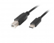 USB-C til USB-B 2.0 Kabel Sort (3 Meter)