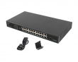 Netværksswitch 24-ports, 100MB POE+/2X COMBO RACK 19” (1000 Mbps, Max 360W)