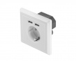 AC Stikkontakt med 2 USB Porte - Hvid