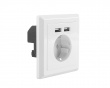 AC Stikkontakt med 2 USB Porte - Hvid