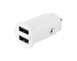 Dual USB Car Charger 12W, 2.4A - Hvid Biloplader