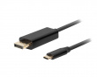 USB-C til DisplayPort Kabel 4k 60Hz Sort - 1.8m