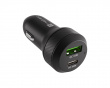 Coney Hurtig Oplader til Bil - 1x USB-A 1x USB-C 48W PD 3.0 - Sort